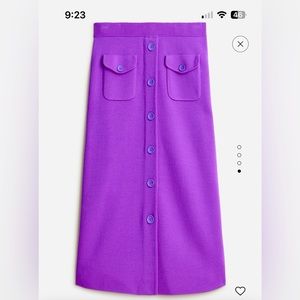 J Crew Merino wool button front sweater skirt
